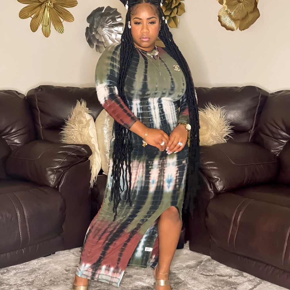 Tye Dye Side Slit Maxi